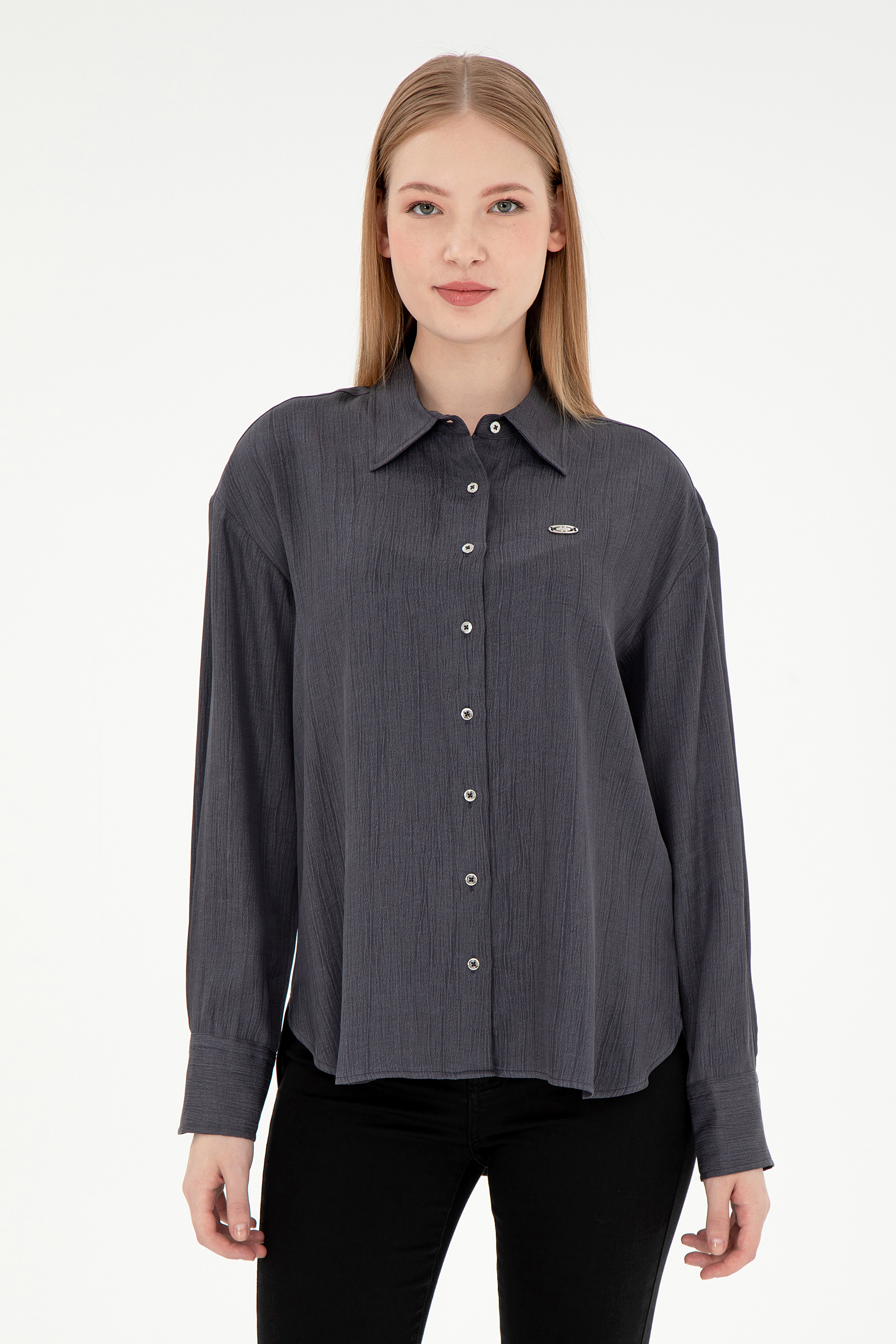 پیراهن زغالی رگولار زنانه یو اس پولو | US POLO ASSN