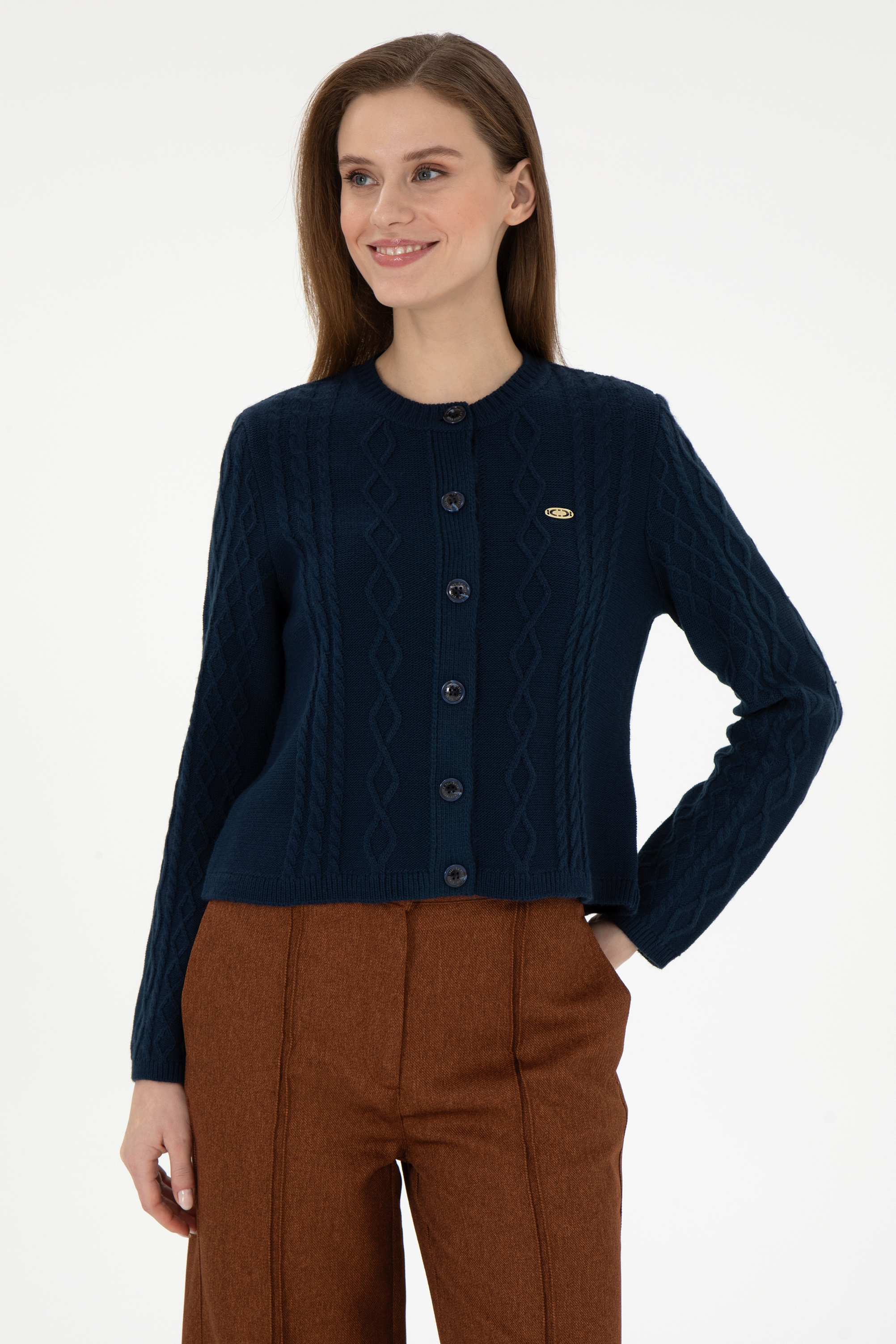 ژاکت تریکو  CROP  لاجورد زنانه یو اس پولو ژاکت تریکو  لاجورد  CROP  زنانه یو اس پولو | US POLO ASSN