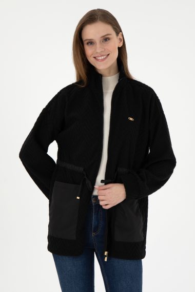 سویشرت  سیاه  Oversize  زنانه یو اس پولو | US POLO ASSN