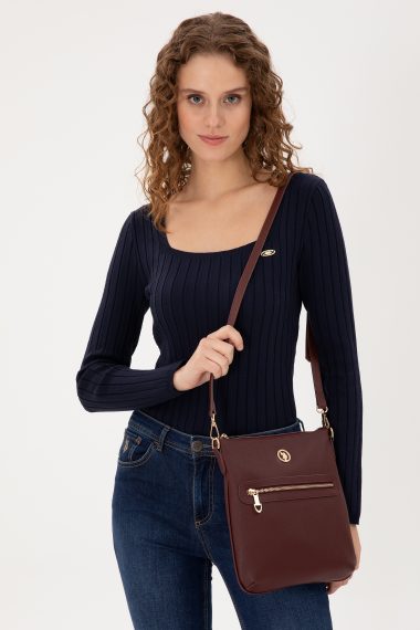 کیف رودوشی  بورگاندی  استاندارد فیت  زنانه یو اس پولو | US POLO ASSN