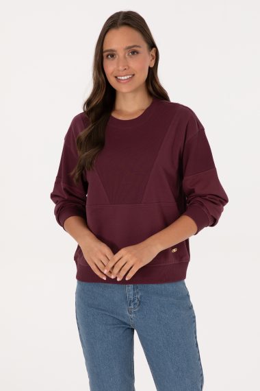سویشرت  آلبالویی  ریلکس  زنانه یو اس پولو | US POLO ASSN