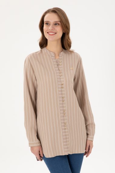 پیراهن  کرمی  ریلکس  زنانه یو اس پولو | US POLO ASSN