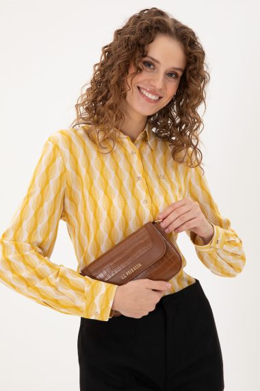 کیف رودوشی  قهوه ای روشن  استاندارد فیت  زنانه یو اس پولو | US POLO ASSN