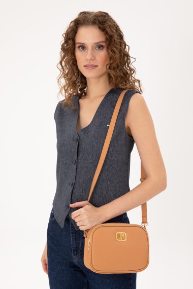 کیف رودوشی  قهوه ای روشن  استاندارد فیت  زنانه یو اس پولو | US POLO ASSN