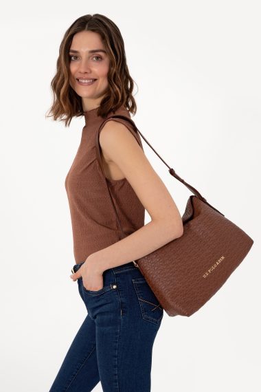 کیف رودوشی  قهوه ای روشن  استاندارد فیت  زنانه یو اس پولو | US POLO ASSN