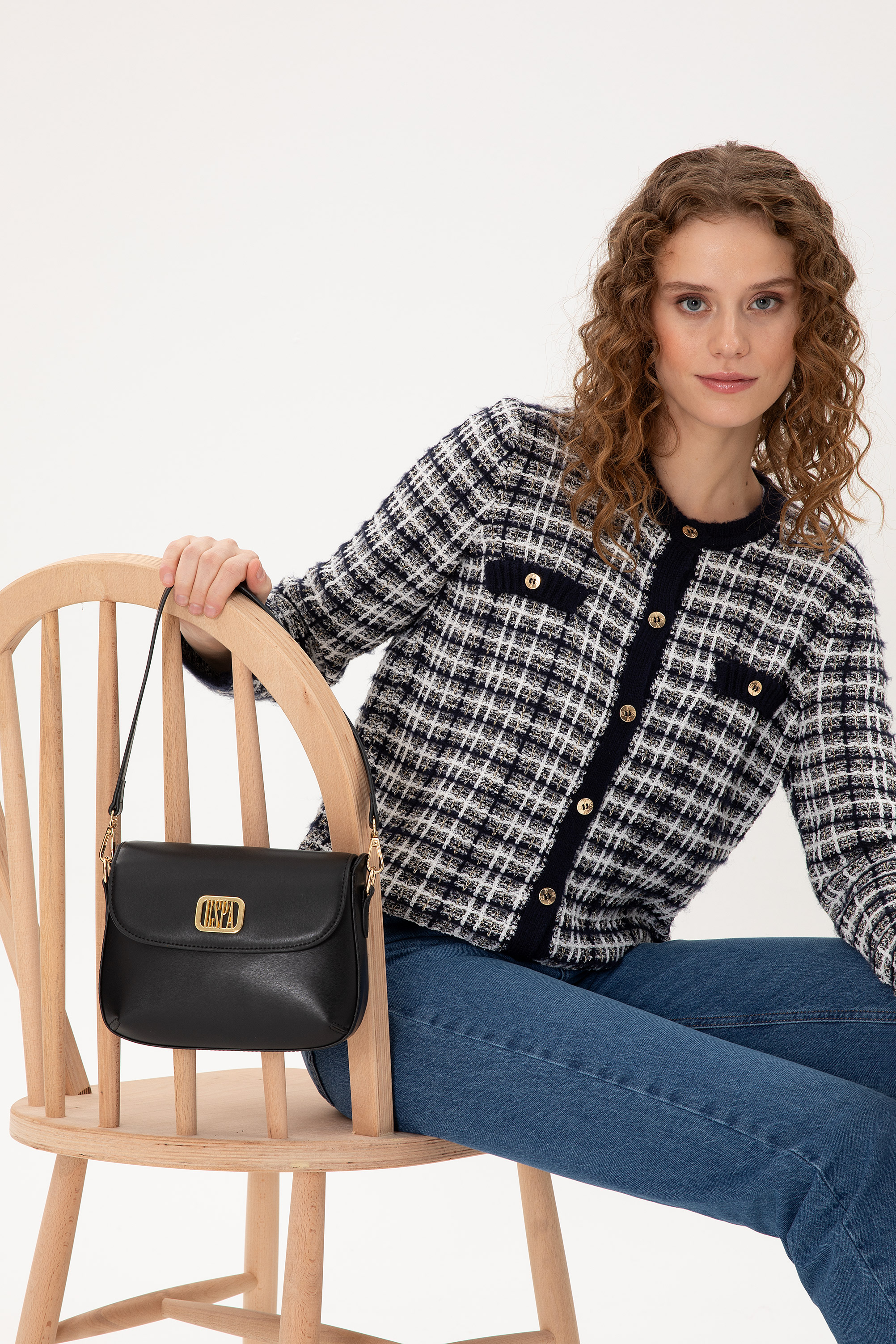 کیف رودوشی سیاه استاندارد فیت زنانه یو اس پولو | US POLO ASSN