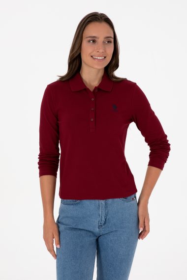 سویشرت  بورگاندی  اندامی  زنانه یو اس پولو | US POLO ASSN