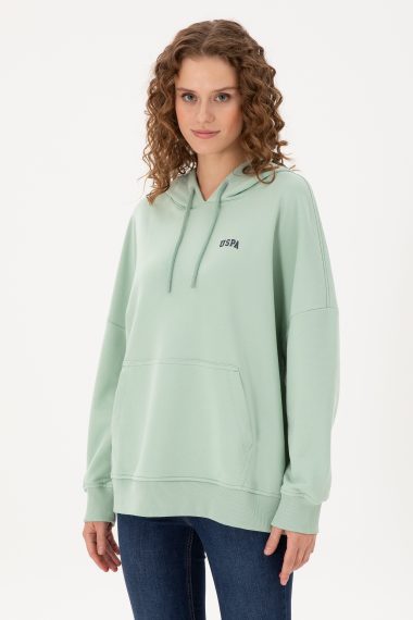 سویشرت  سبزآبی  Oversize  زنانه یو اس پولو | US POLO ASSN