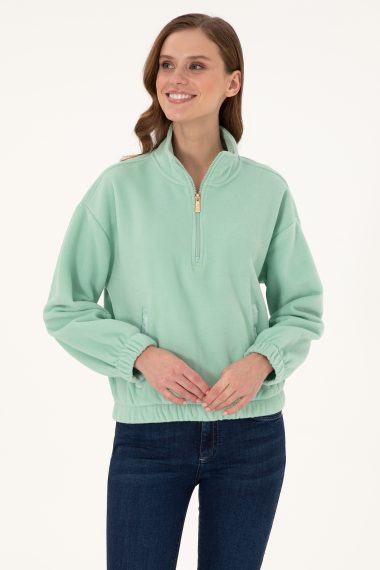 سویشرت پلار  سبزآبی  ریلکس  زنانه یو اس پولو | US POLO ASSN