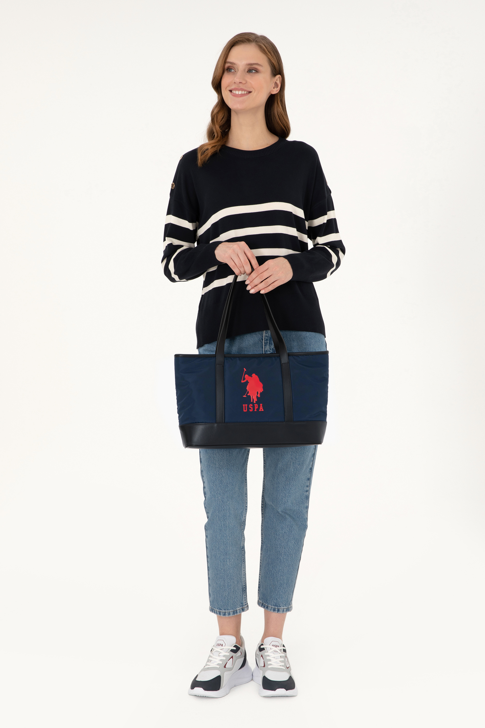 کیف رودوشی کپیتون لاجورد استاندارد فیت زنانه یو اس پولو | US POLO ASSN