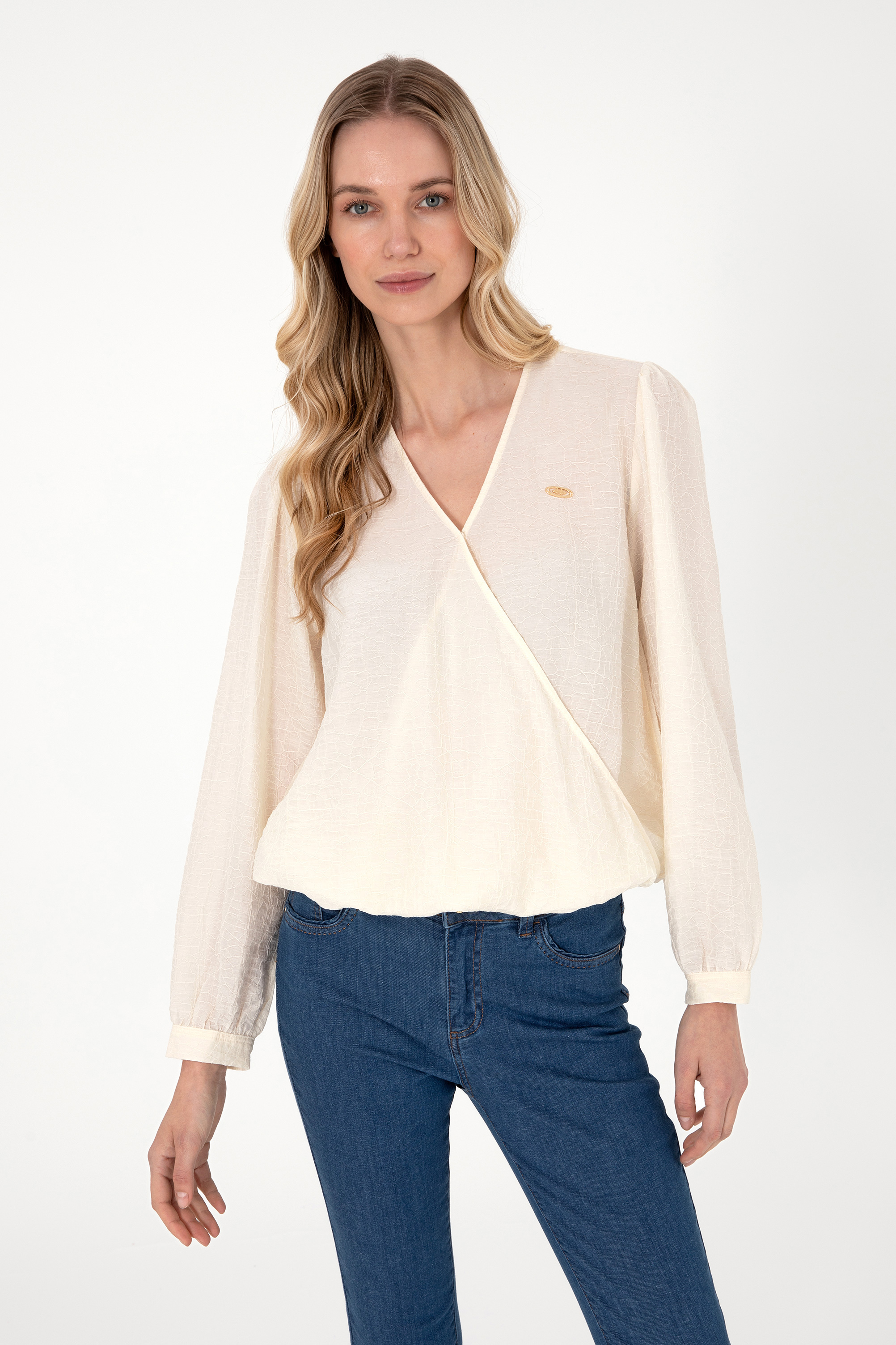پیراهن سفید رگولار زنانه یو اس پولو | US POLO ASSN