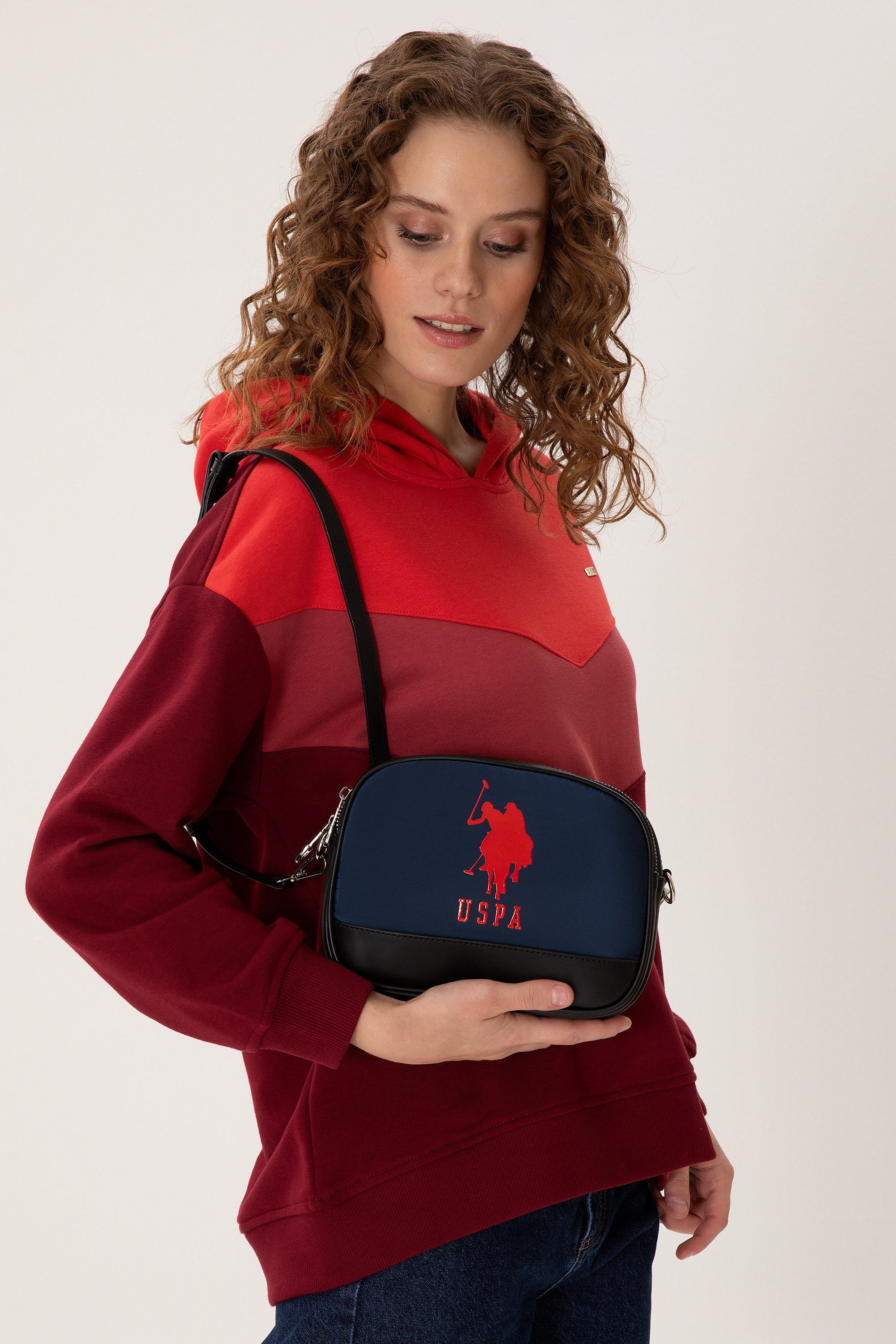 کیف رودوشی لاجورد استاندارد فیت زنانه یو اس پولو | US POLO ASSN