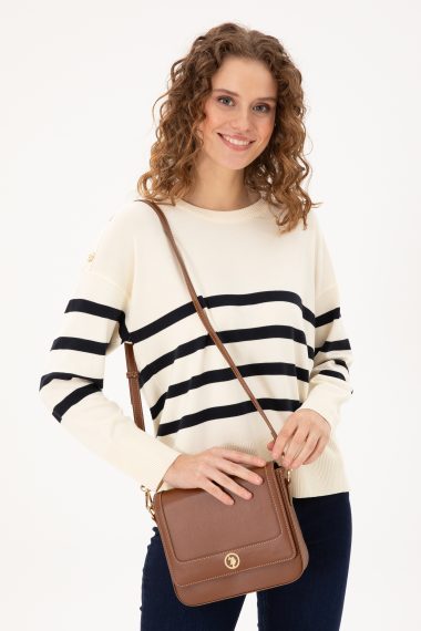 کیف رودوشی  قهوه ای روشن  استاندارد فیت  زنانه یو اس پولو | US POLO ASSN