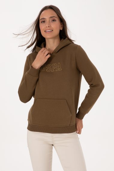 سویشرت  خاکی  رگولار  زنانه یو اس پولو | US POLO ASSN