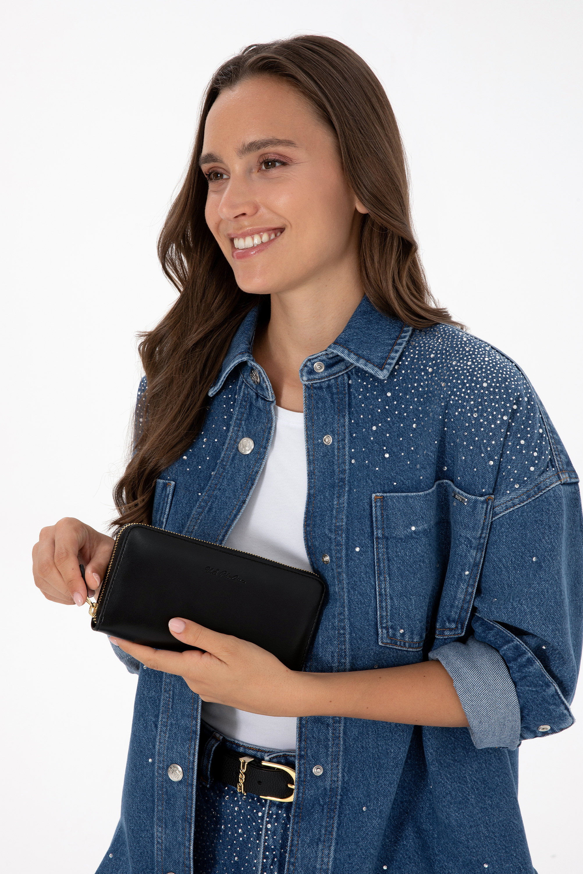 کیف پول سیاه رگولار زنانه یو اس پولو | US POLO ASSN