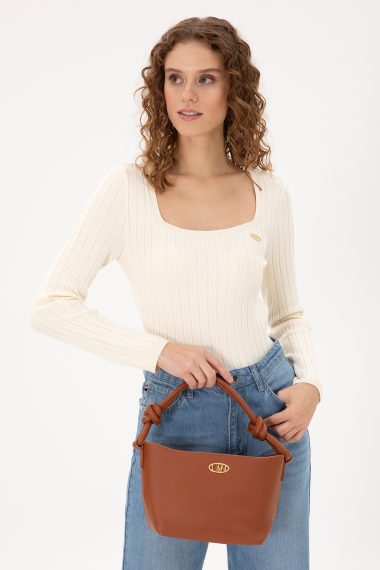 کیف رودوشی  قهوه ای روشن  استاندارد فیت  زنانه یو اس پولو | US POLO ASSN