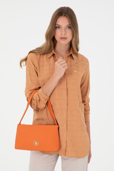 کیف رودوشی  نارنجی  استاندارد فیت  زنانه یو اس پولو | US POLO ASSN