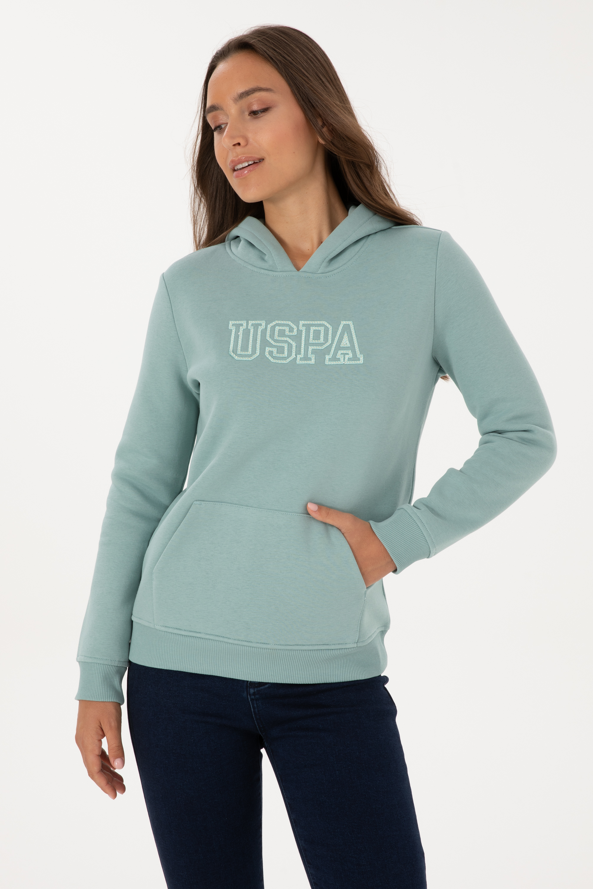 سویشرت نعناعی رگولار زنانه یو اس پولو | US POLO ASSN