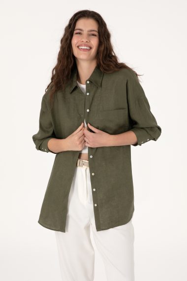 پیراهن  خاکی تیره  Oversize  زنانه یو اس پولو | US POLO ASSN