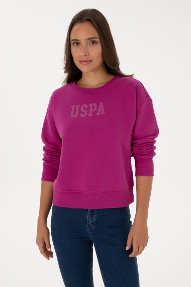 سویشرت  ارغوانی  ریلکس  زنانه یو اس پولو | US POLO ASSN