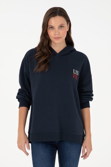 سویشرت هودی هودی لاجورد  Oversize آستین بلند زنانه یو اس پولو | US POLO ASSN