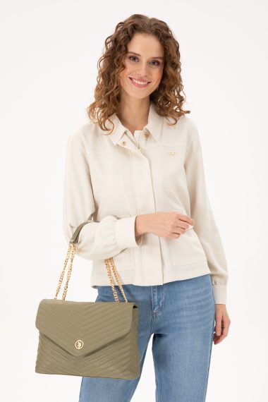 کیف رودوشی  خاکی  استاندارد فیت  زنانه یو اس پولو | US POLO ASSN