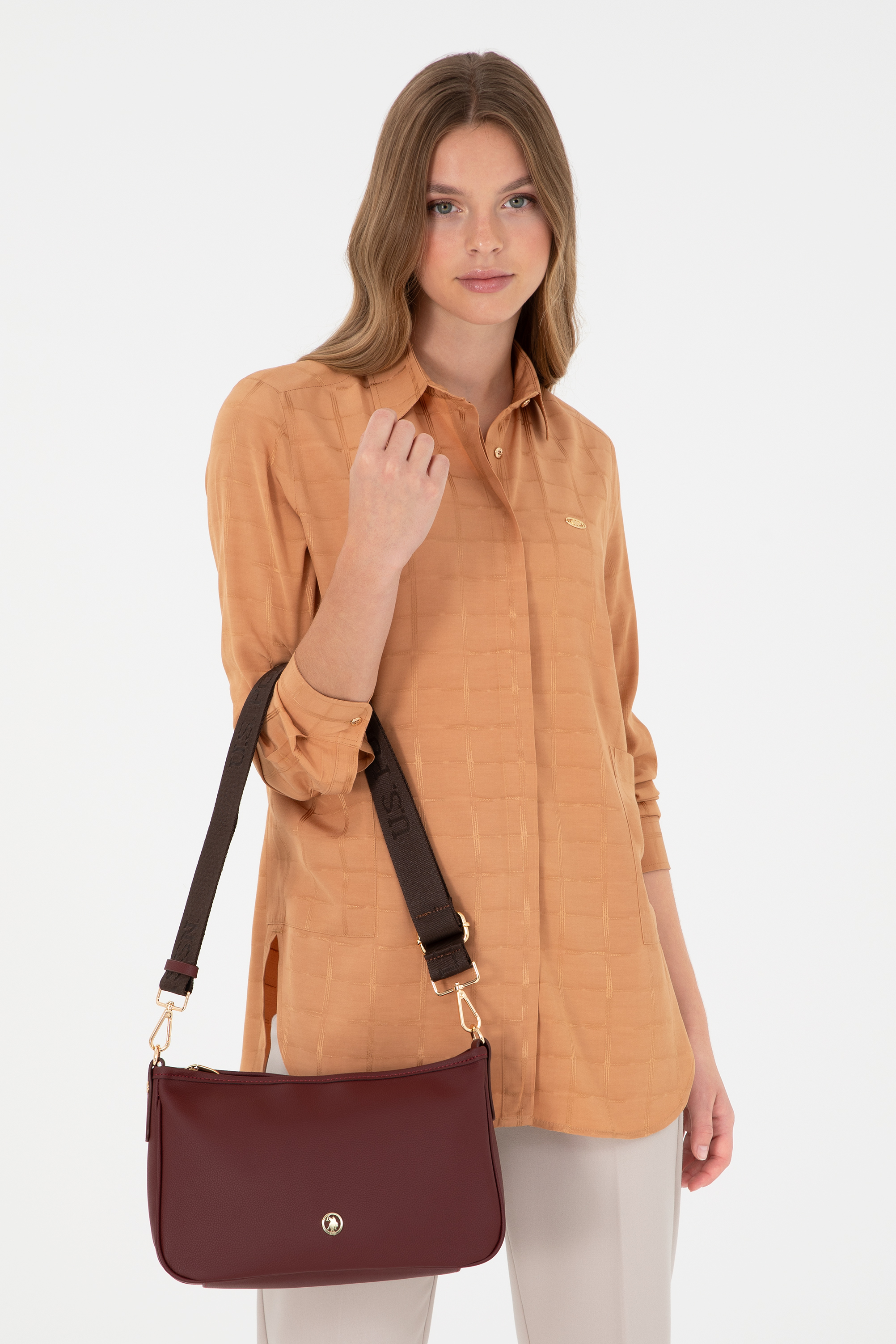 کیف رودوشی بورگاندی استاندارد فیت زنانه یو اس پولو | US POLO ASSN