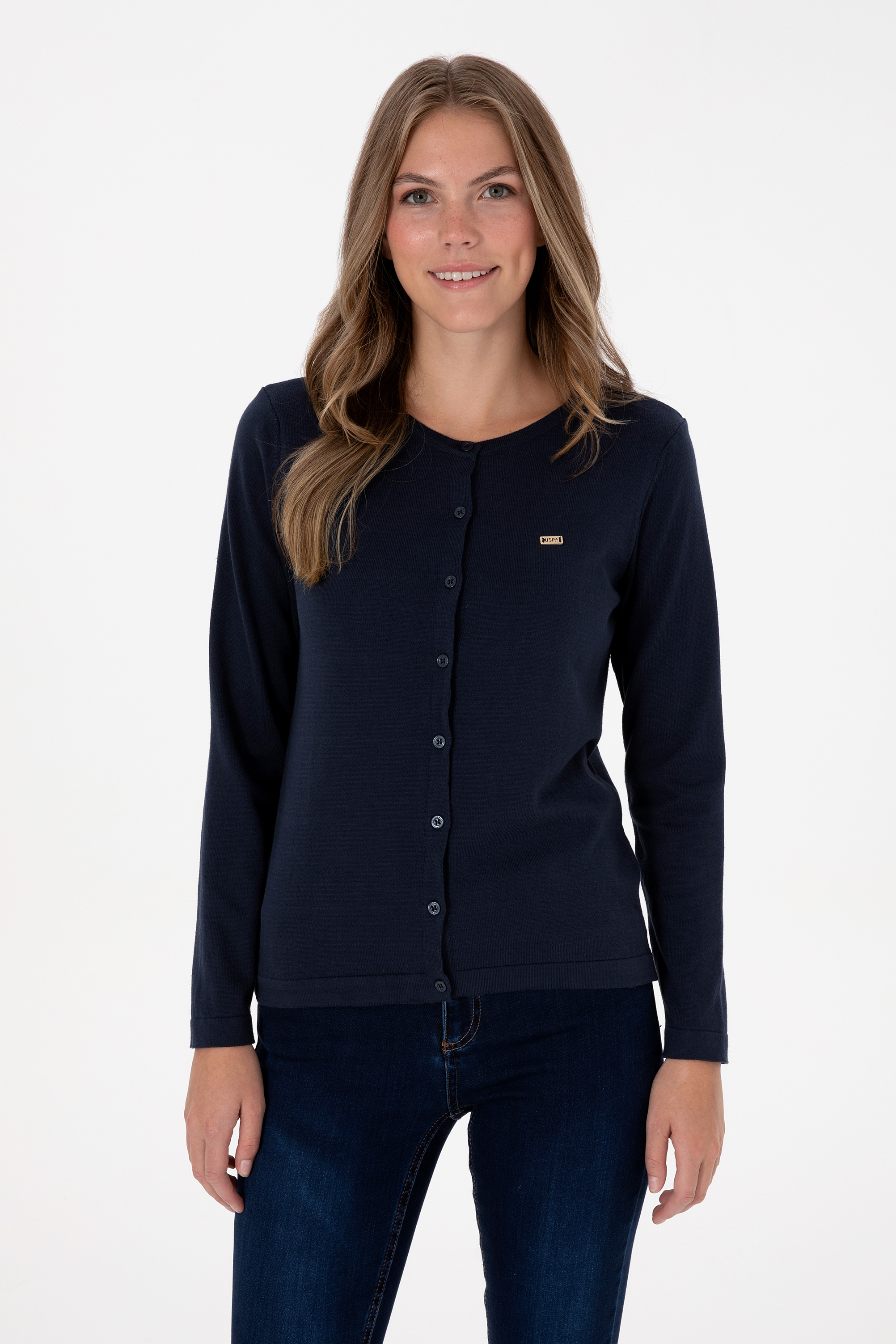 ژاکت تریکو لاجورد اندامی زنانه یو اس پولو | US POLO ASSN