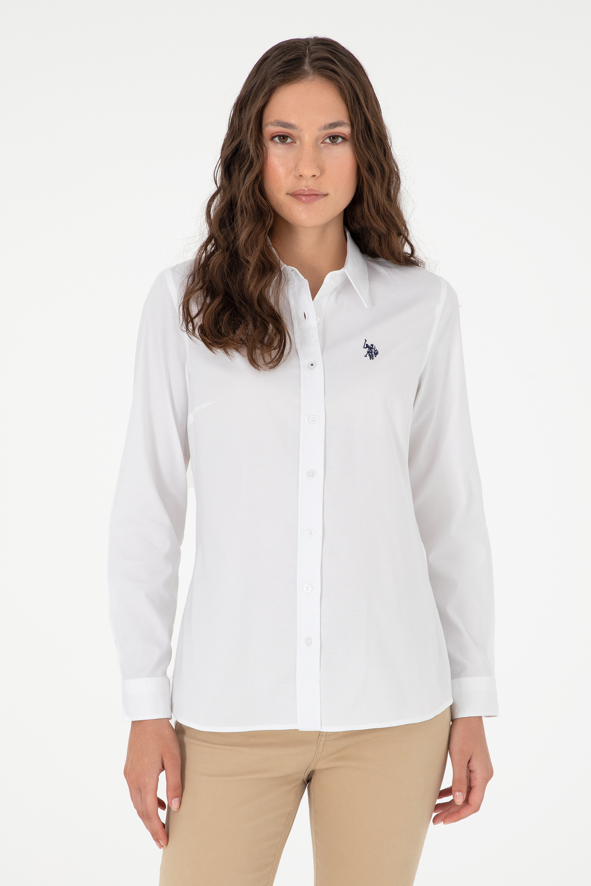 پیراهن سفید اندامی زنانه یو اس پولو | US POLO ASSN