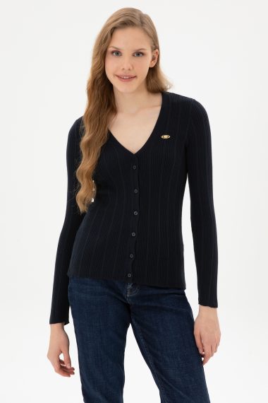 ژاکت تریکو  لاجورد  اندامی  زنانه یو اس پولو | US POLO ASSN