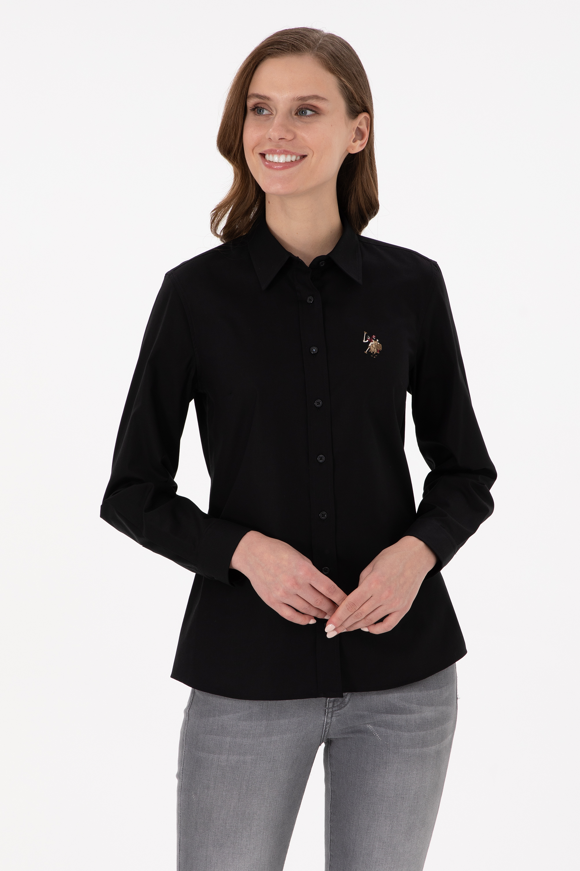 پیراهن سیاه اندامی زنانه یو اس پولو | US POLO ASSN
