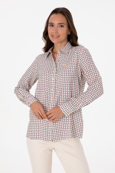 پیراهن  کرمی  رگولار  زنانه یو اس پولو | US POLO ASSN