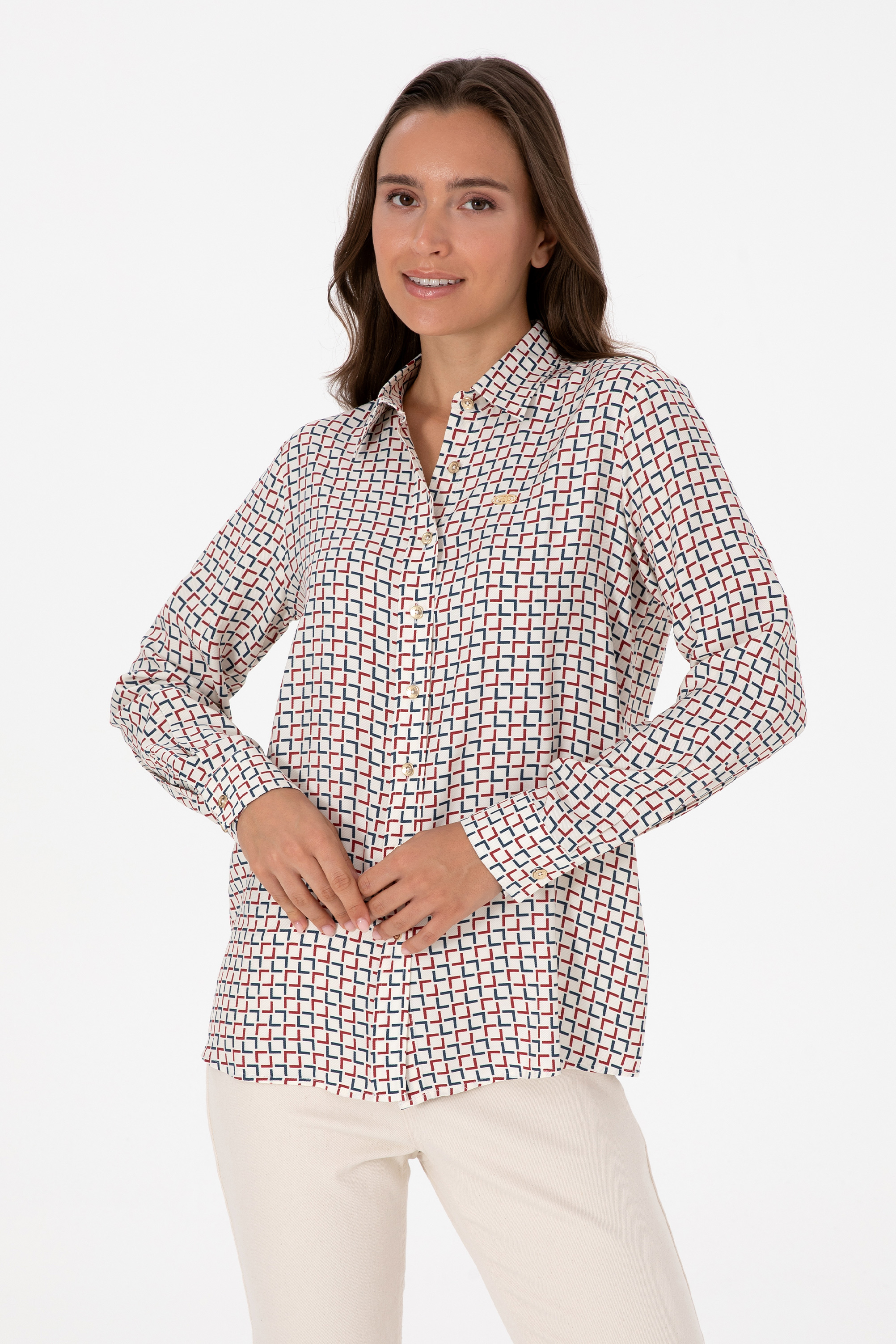 پیراهن کرمی رگولار زنانه یو اس پولو | US POLO ASSN