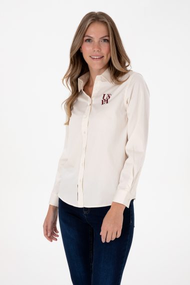 پیراهن  کرمی  رگولار  زنانه یو اس پولو | US POLO ASSN