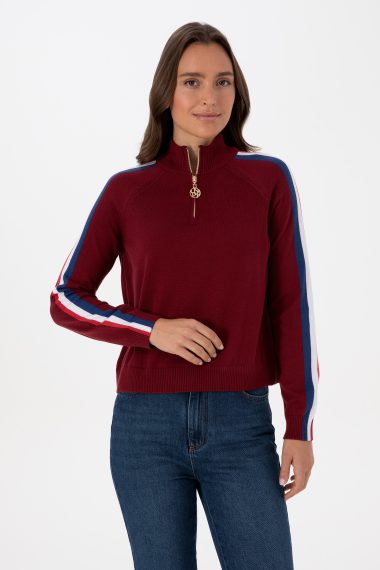 بافت  بورگاندی  Crop Top  زنانه یو اس پولو | US POLO ASSN