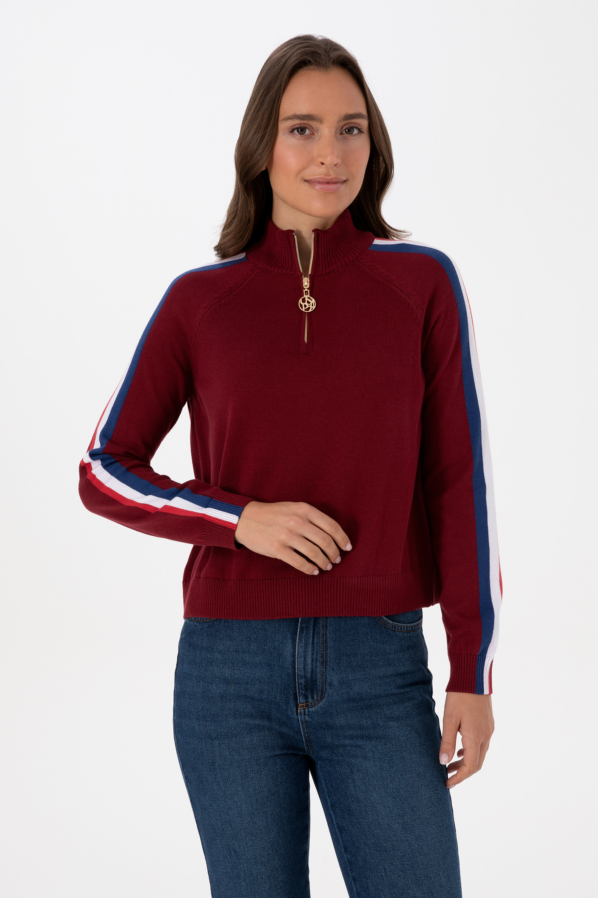 بافت بورگاندی Crop Top زنانه یو اس پولو | US POLO ASSN