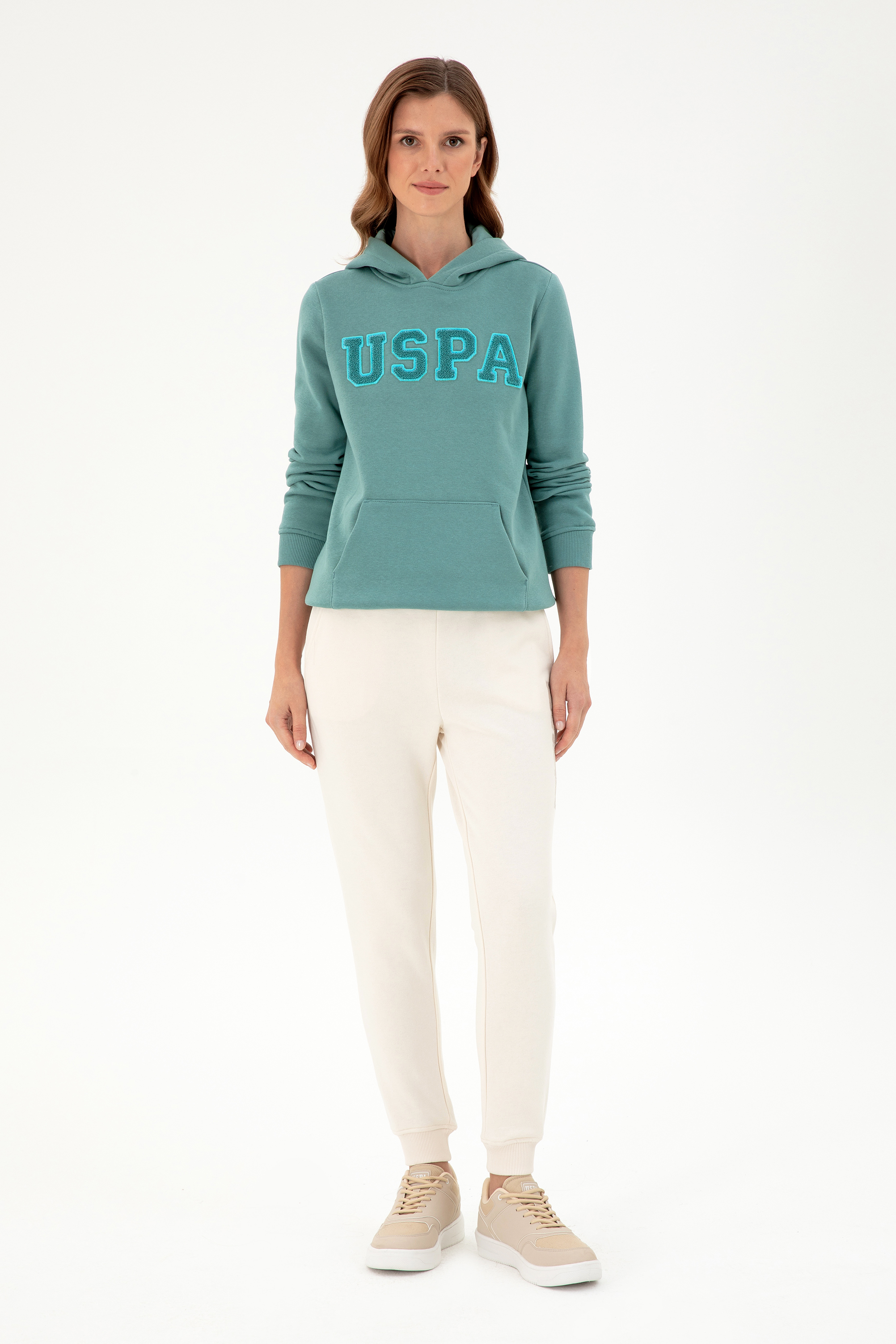 شلوار ورزشی سفید رگولار زنانه یو اس پولو | US POLO ASSN