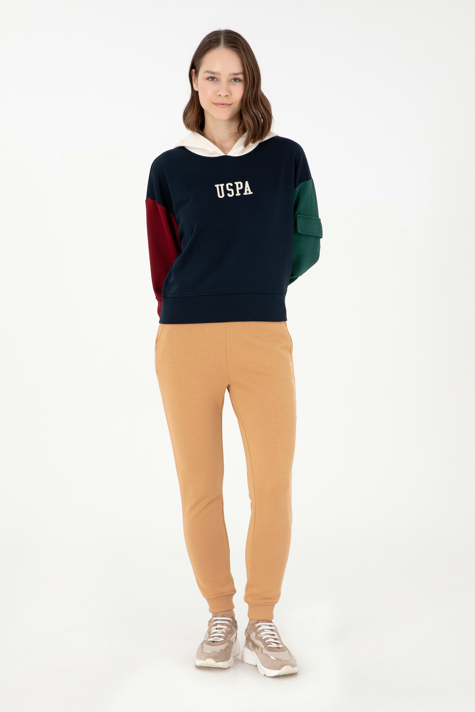 شلوار ورزشی جاگر شتری رگولار زنانه یو اس پولو | US POLO ASSN