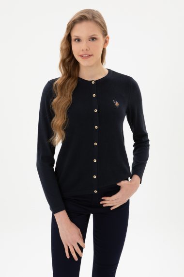 ژاکت تریکو  لاجورد  اندامی  زنانه یو اس پولو | US POLO ASSN