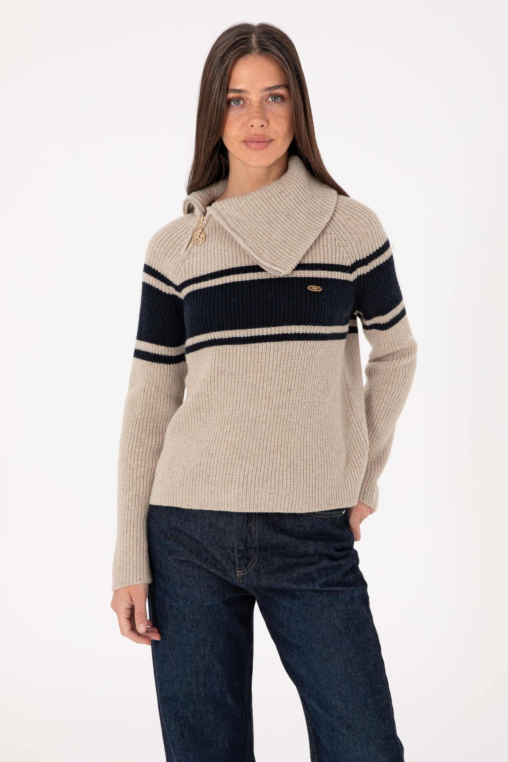 بافت خاکستری ریلکس زنانه یو اس پولو | US POLO ASSN