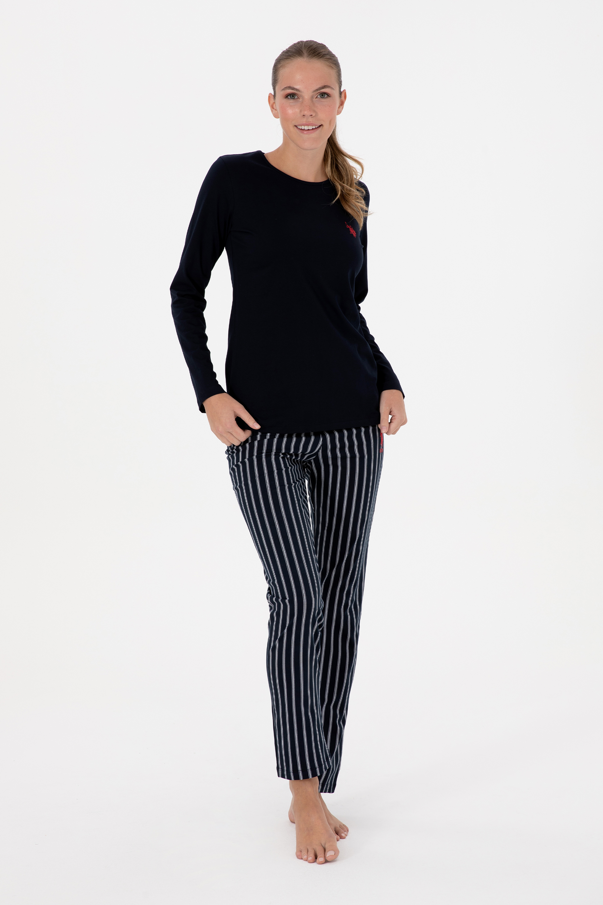 ست پیژامه لاجورد استاندارد فیت زنانه یو اس پولو | US POLO ASSN