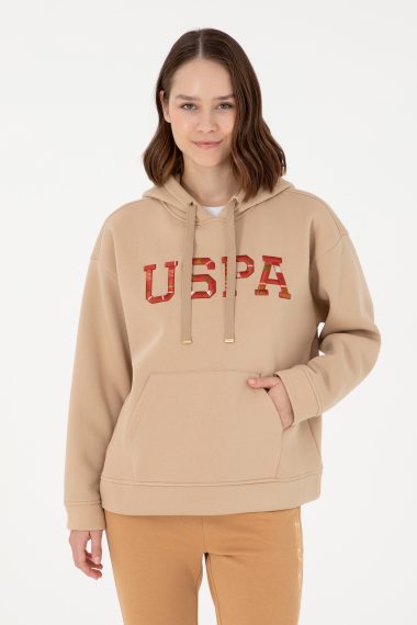 سویشرت هودی  کرمی  Oversize  زنانه یو اس پولو | US POLO ASSN