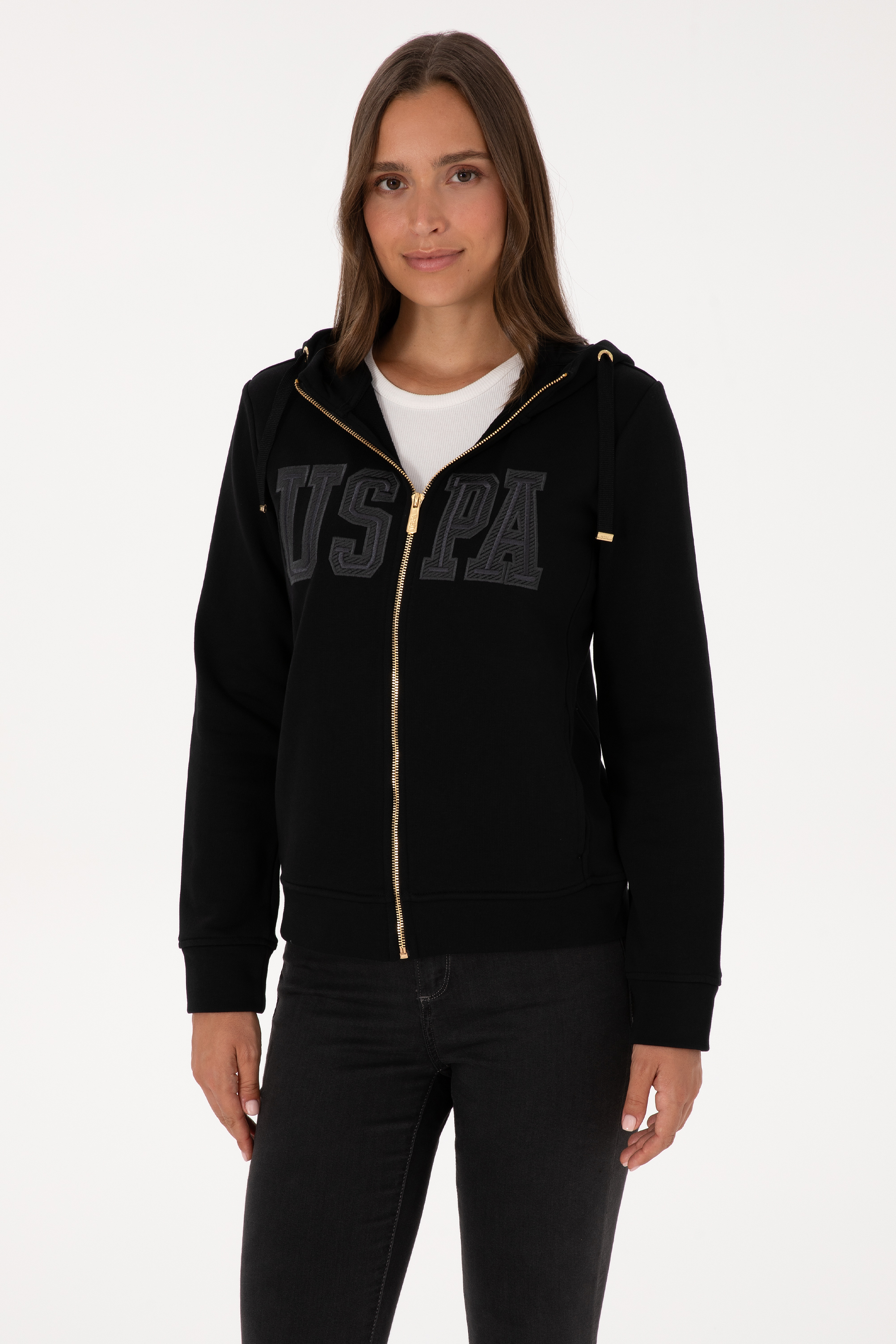سویشرت سیاه رگولار زنانه یو اس پولو | US POLO ASSN