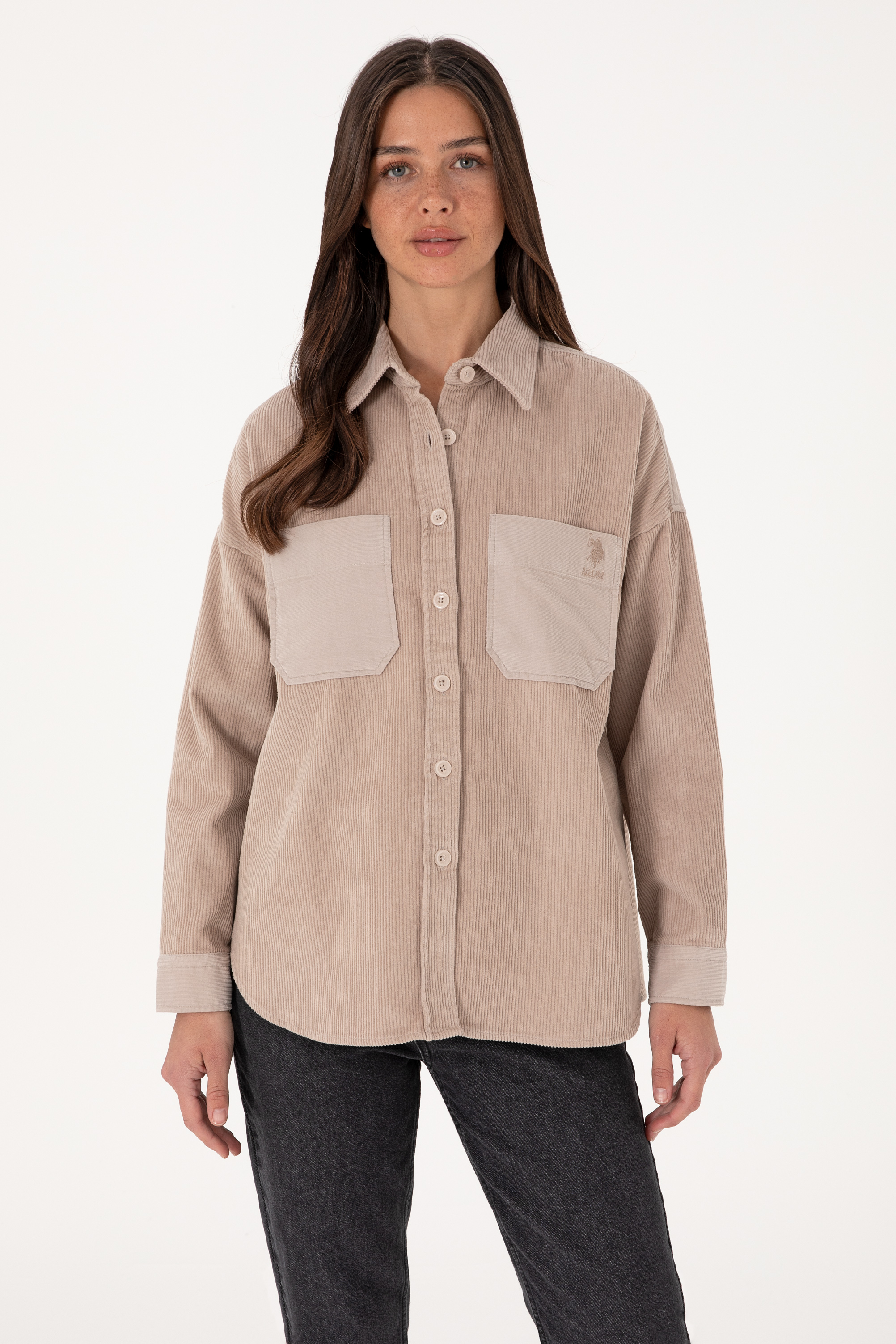 پیراهن خاکستری ریلکس زنانه یو اس پولو | US POLO ASSN