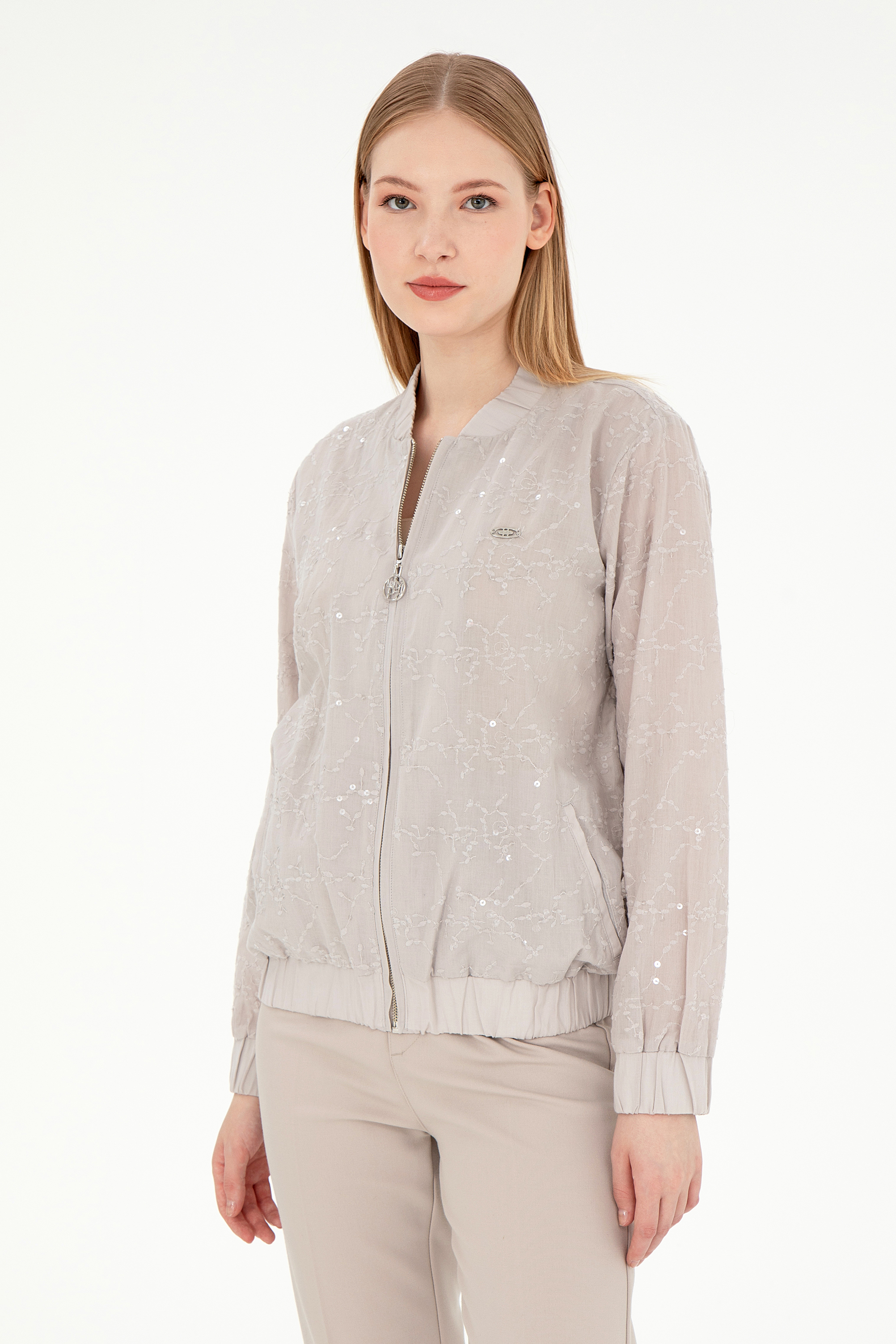 پیراهن خاکستری ریلکس زنانه یو اس پولو | US POLO ASSN