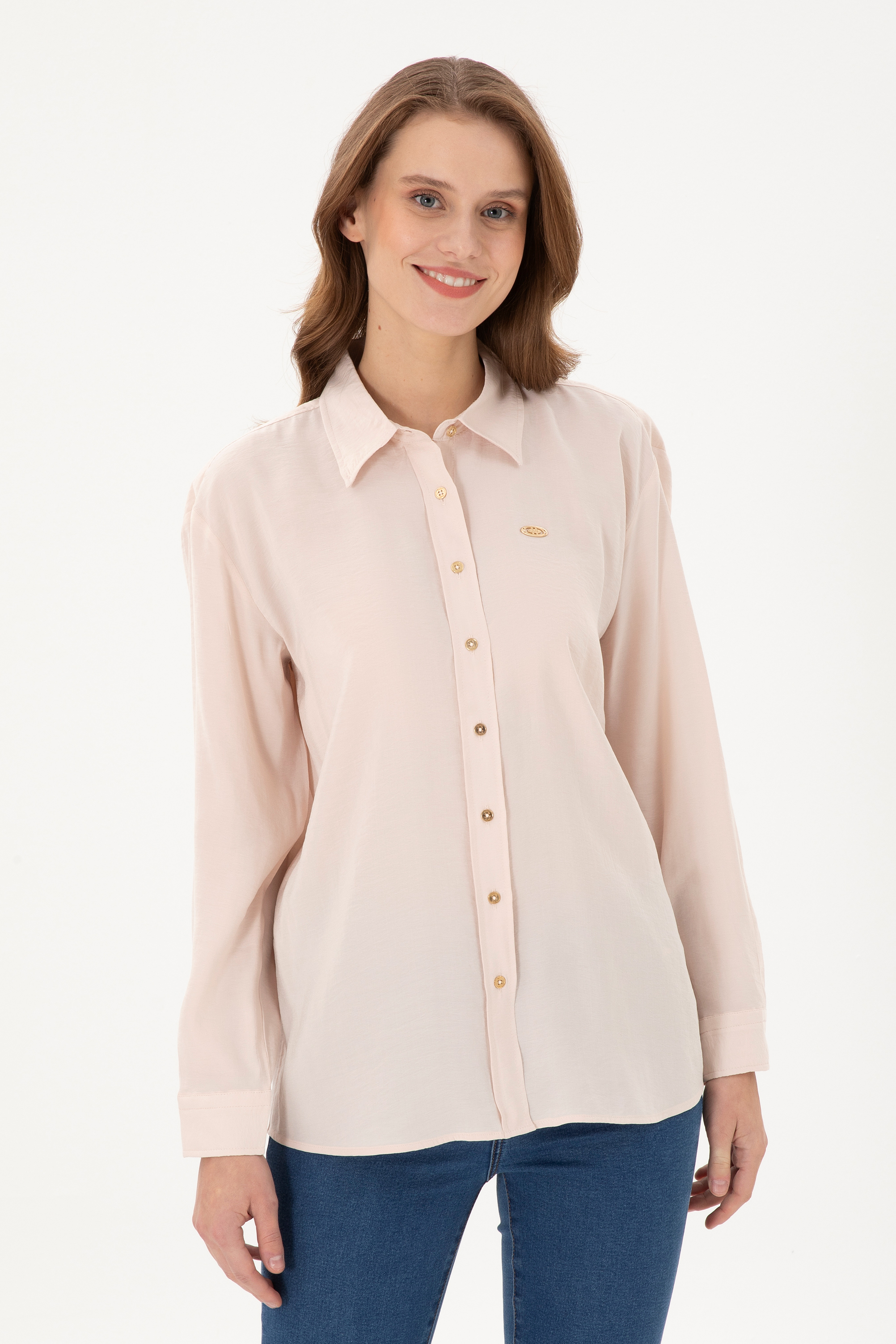 پیراهن خاکستری ریلکس زنانه یو اس پولو | US POLO ASSN