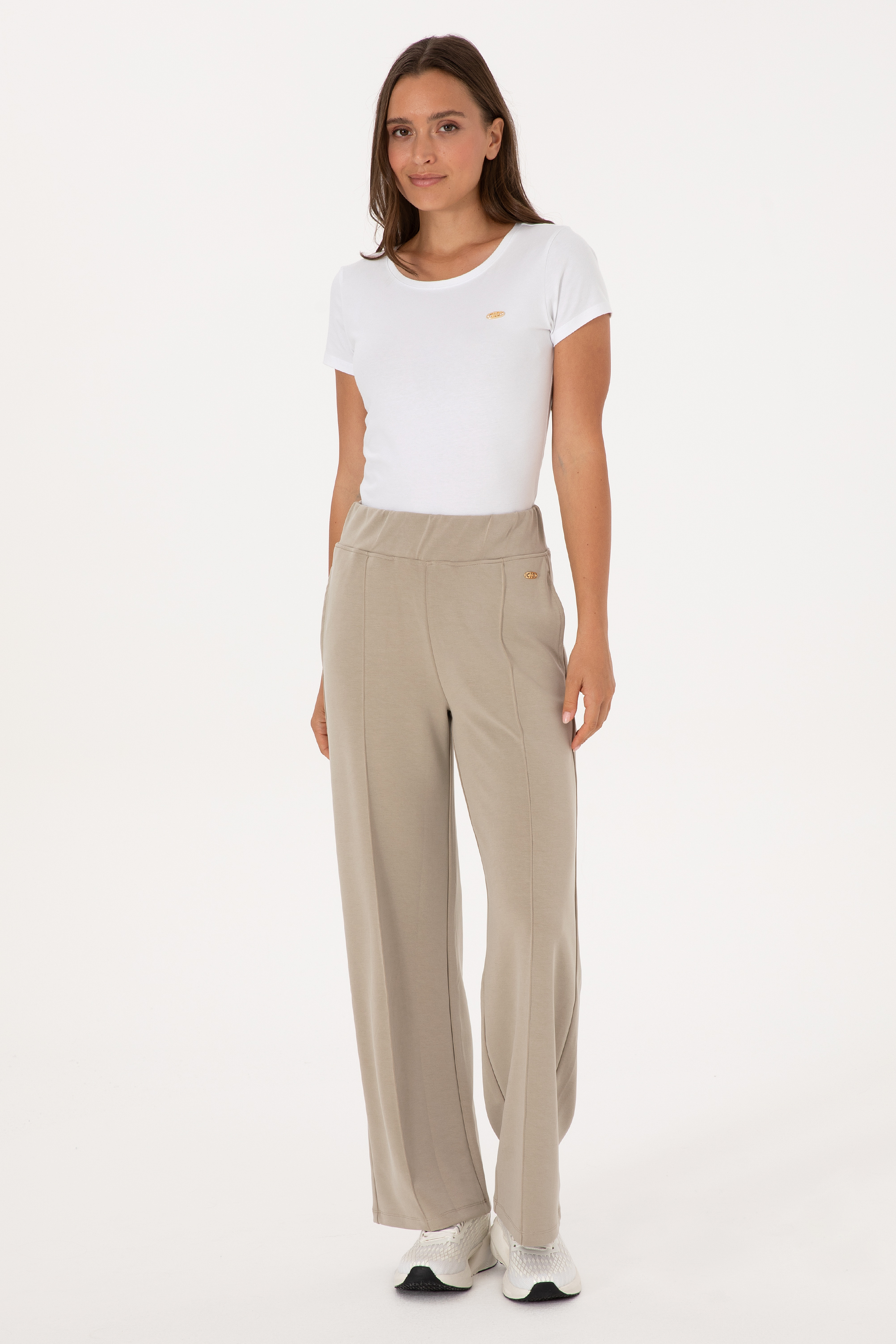 شلوار ورزشی خاکی روشن Loose زنانه یو اس پولو | US POLO ASSN