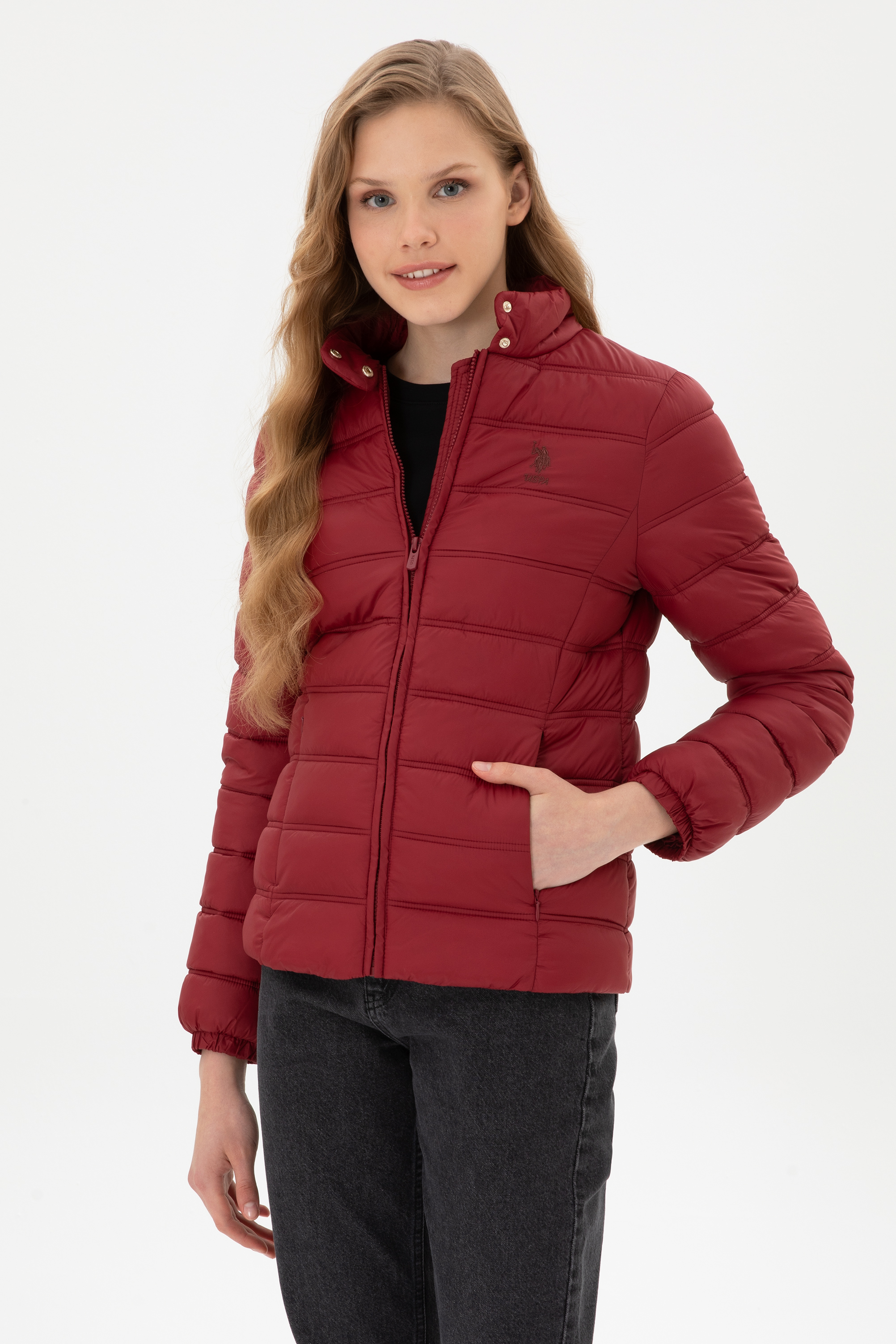 کاپشن بورگاندی BASIC زنانه یو اس پولو | US POLO ASSN