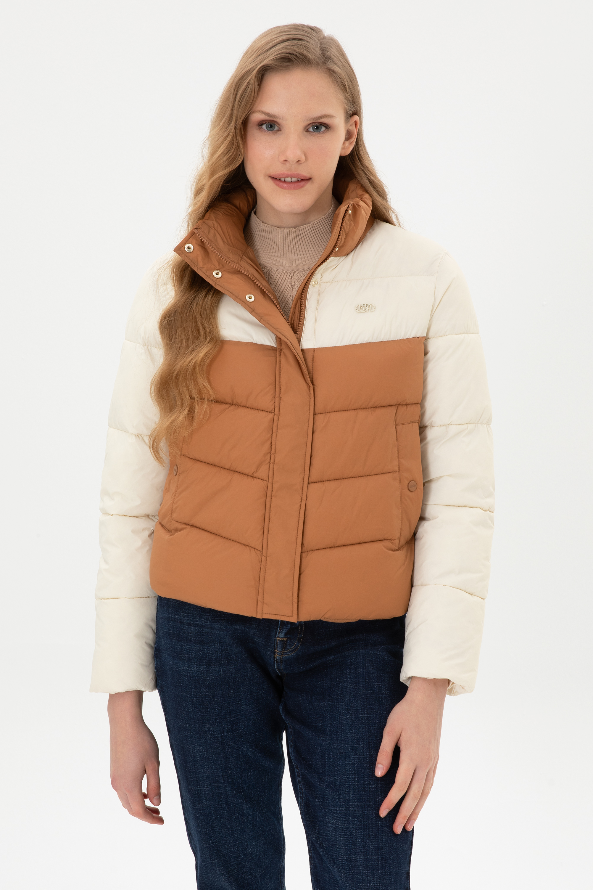 کاپشن شتری Crop Top زنانه یو اس پولو | US POLO ASSN