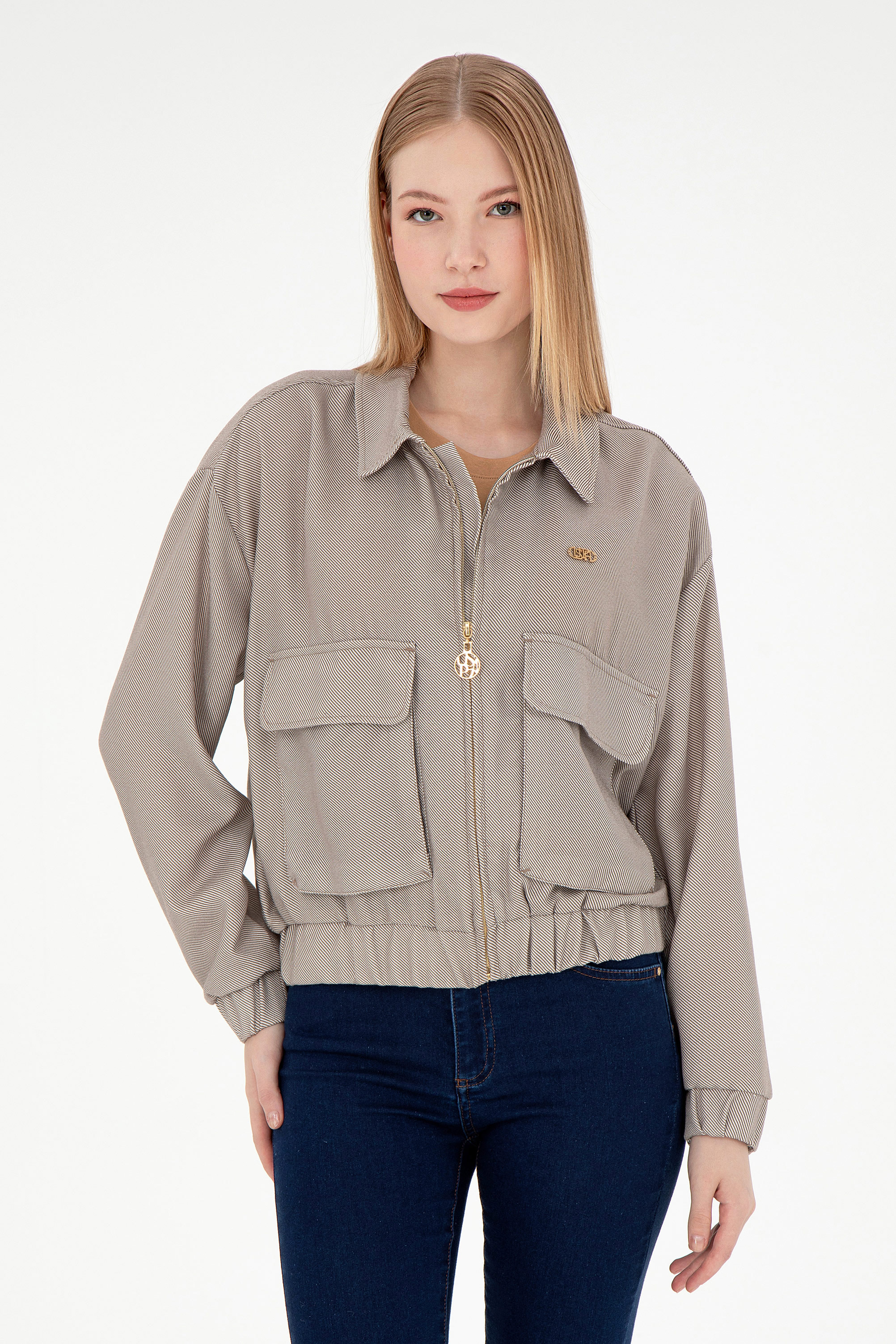 پیراهن شتری رگولار زنانه یو اس پولو | US POLO ASSN